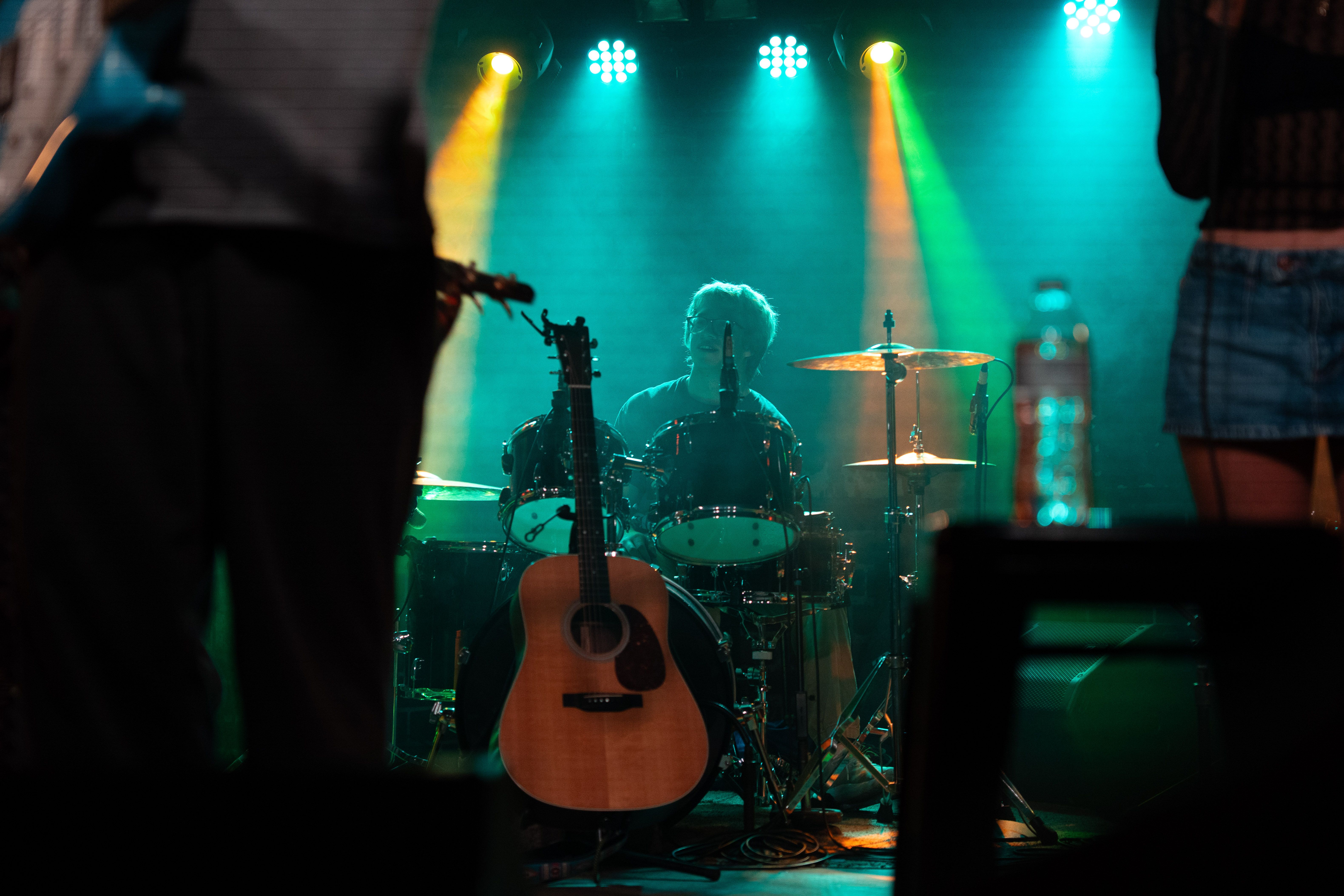Band playing on stage.